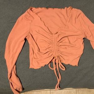 Long Sleeve Cinch Crop Top